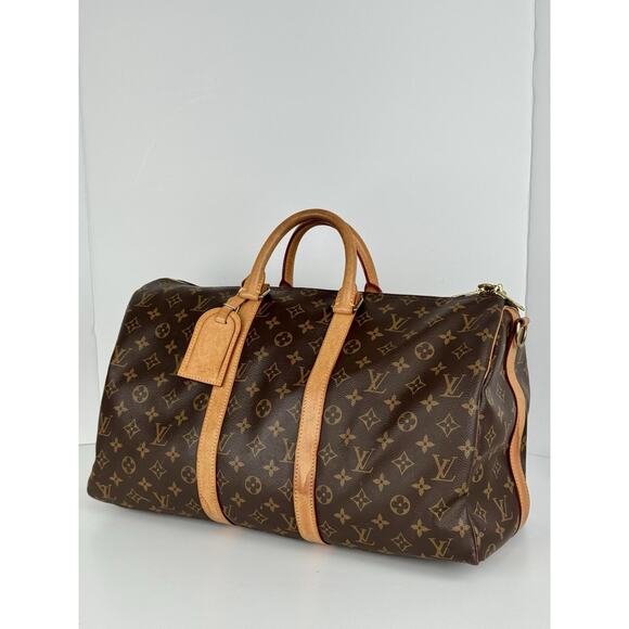 Louis Vuitton Keepall 45 Brown Canvas Duffle Bag - Picture 1 of 16